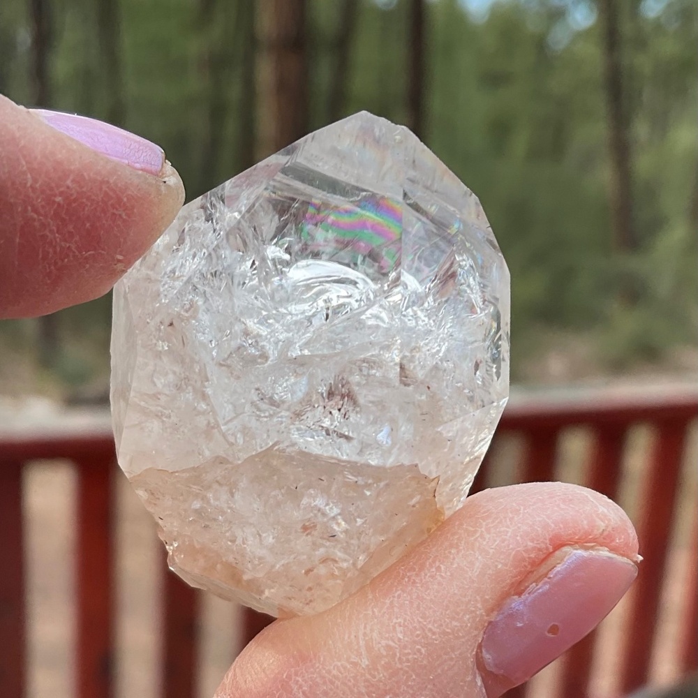 Natural Quartz Crystal Payson Arizona Rainbow 1.5” X 1”
